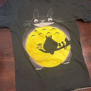 District Black and Yellow Short Sleeve Tee with Totoro Design